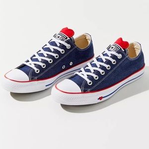 RARE Heart Converse All Star Denim Love low top sneaker red tongue heart…